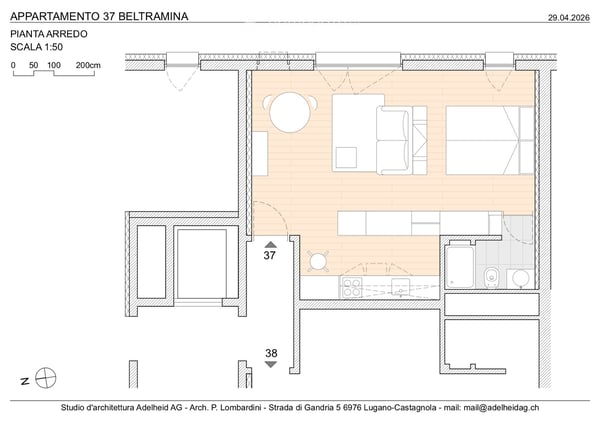 Ampio monolocale a Lugano Molino Nuovo 5