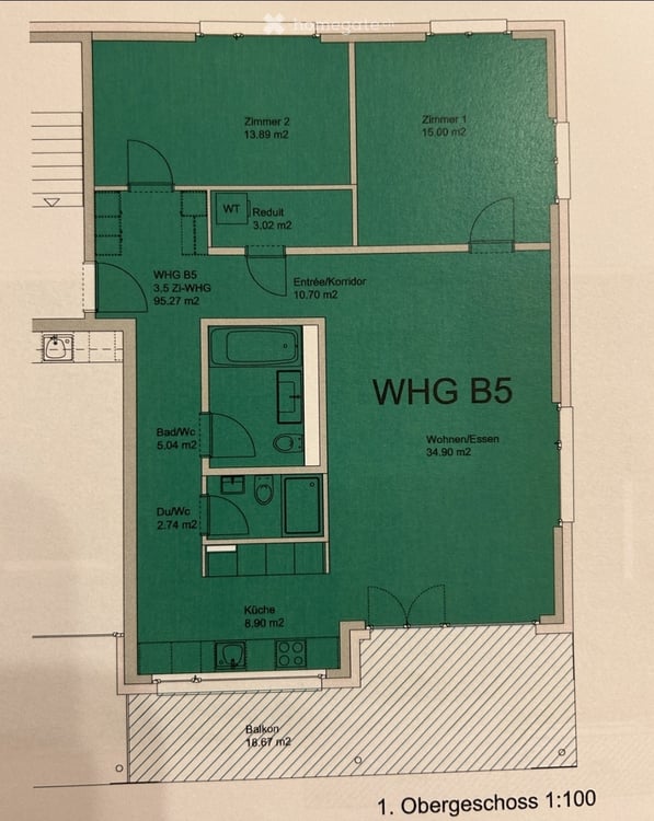 3.5-Zimmer - 5412 Gebenstorf mit grossem, gedecktem Balkon 4