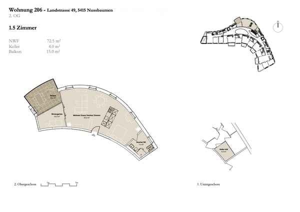 1.5-Zimmer-Neubau-Wohnung (Loft) mit Balkon in Nussbaumen AG 5