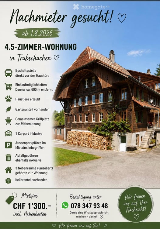 Nachmieter gesucht  4.5-Zimmer-Wohnung in Trubschachen 3