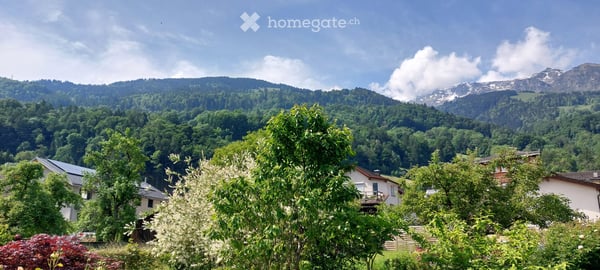 Sonnige Gartenwohnung mit Ausblick auf die Berge. 2