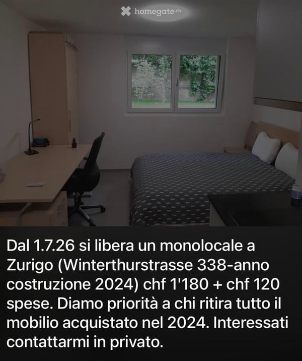 Affitto monolocale, centro Zurich 4