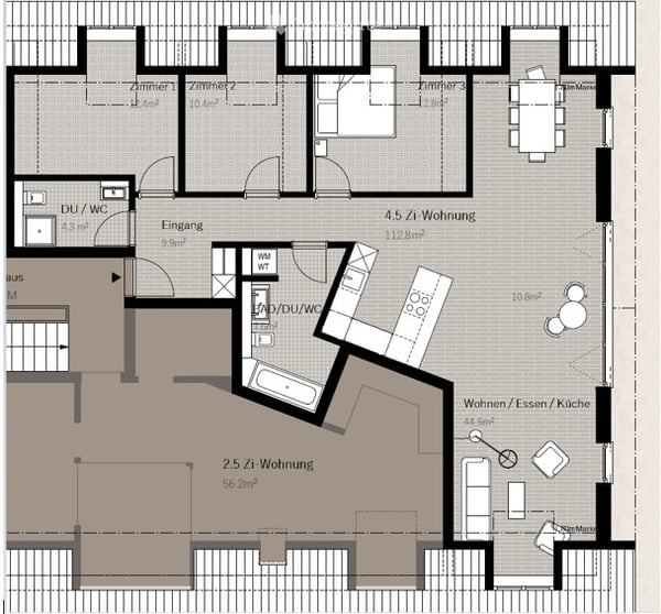 Moderne 4.5-Zimmer-Wohnung im 1. Dachgeschoss 2