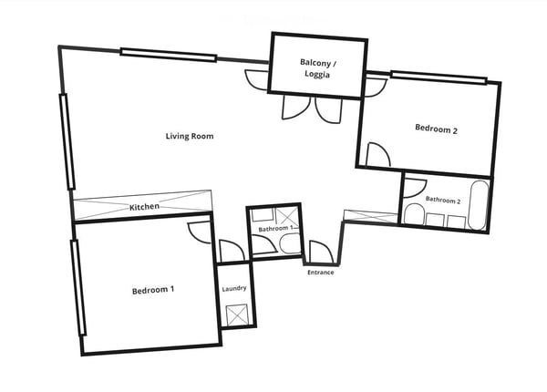 3.5 zimmer Wohnung mit 2 Badzimmern und Balkon 5