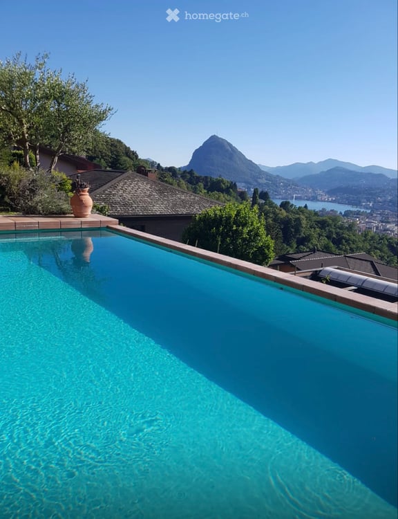Villa con piscina, vista lago - Pregassona alta 2