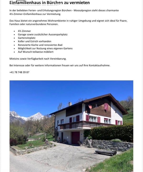 Miete oder Verkauf möglich 1