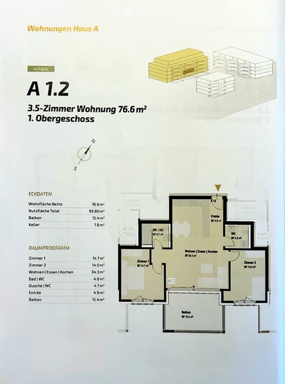 Moderne 3.5-Zimmer-Wohnung Erstbezug i…