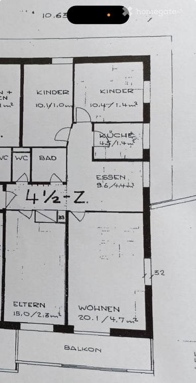 4.5 Zimmer, 99m mit Balkon bezugbar ab 1.9. 2026 4