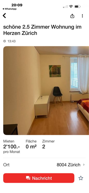 schöne 1.5 Zimmer Wohnung im Herzen Zürich 1