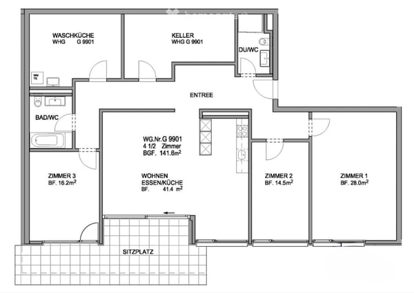 4.5 ZimmerWohnung mit Garten & Sitzplatz in Winterthur 2