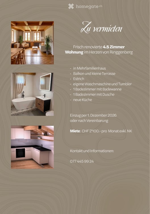 Frisch renovierte 4.5 Zimmer-Wohnung 12