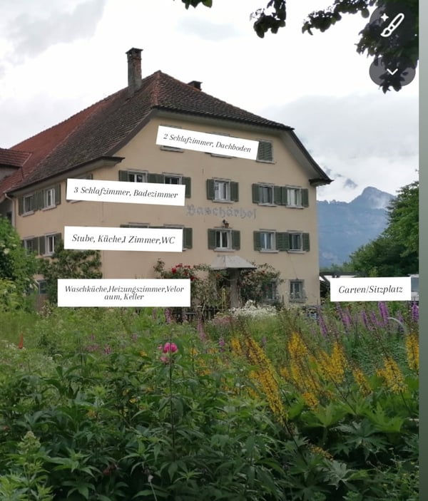grosses Bauernhaus mit Garten und Sitzplatz zu vermieten 1