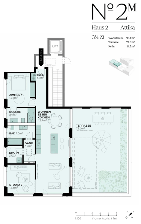 «Erstbezug» Moderne 3.5 Zimmer Attikawohnung mit grosser Dachterrasse, nur 20 Minuten von Zürich 9