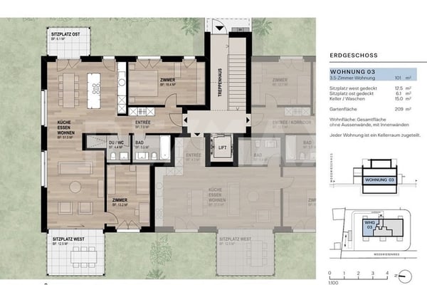 Leben am Mooswiesenweg  helle 1.5-Zi.-Wohnung mit Garten und zwei gedeckten Sitzplätzen 2