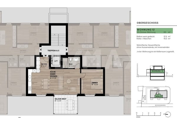 Leben am Mooswiesenweg  praktische 1.5-Zi.-Wohnung im OG mit gedecktem Balkon 2
