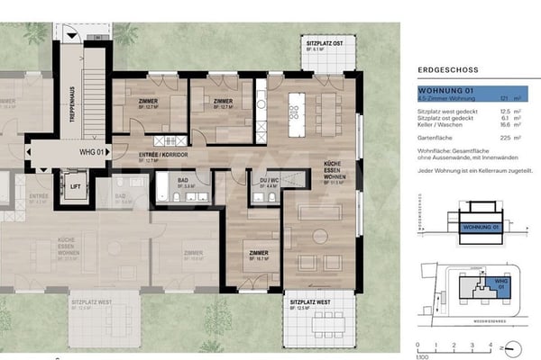 Leben am Mooswiesenweg  grosszügige 1.5-Zi.-Wohnung mit privatem Garten und gedeckten Sitzplätzen 2