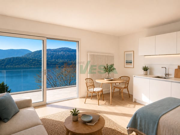 Elegante appartamento monolocale con magnifica vista lago