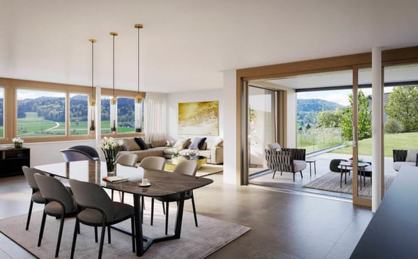 Traumhafte Fernsicht auf Alpstein mit Säntis und Churfirsten - 1.5-Zi.-Terrassenhaus 13