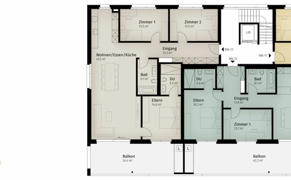 160 m² - 1.5-Zi.-Wohnung | 1. OG 8
