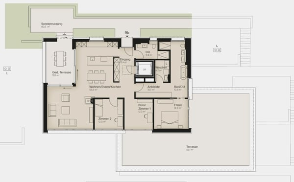 Luxuriöses 1.5-Zimmer-Terrassenhaus - In den Reben 12