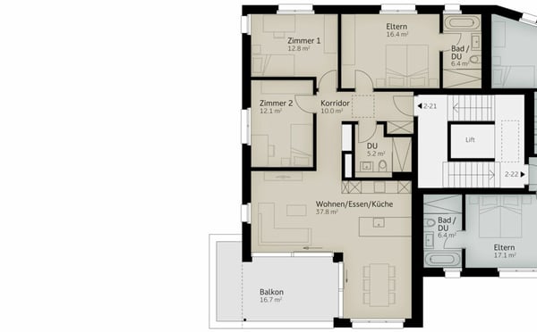 150 m² | 1.5-Zi.-Dachwohnung 7