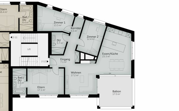 160 m² | 1.5-Zi.-Wohnung im OG 7