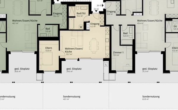 96 m² | 2.5-Zi.-Gartenwohnung | Erstbezug 10