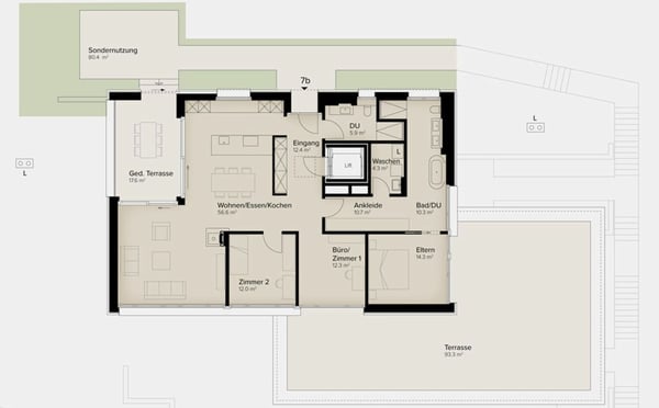 175 m² | Luxuriöses 4.5-Zimmer-Terrassenhaus - In den Reben 10