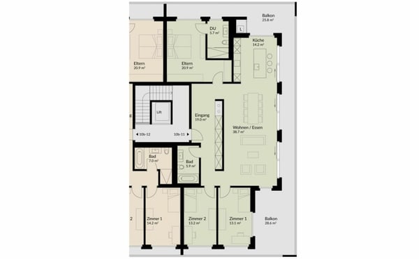 156 m² | 4.5-Zi.-Dachwohnung | Heerenberg | Erstbezug 12