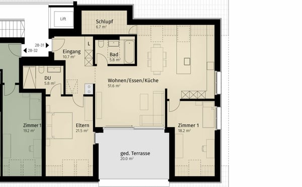 194 m² | 3.5-Zi.-Dachwohnung | Erstbezug 10