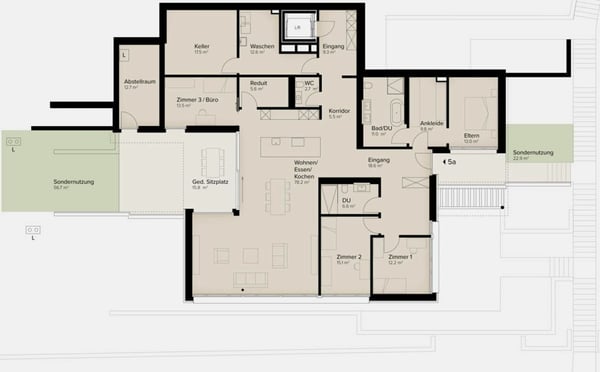 247 m² | Luxuriöses 5.5-Zimmer-Terrassenhaus - In den Reben 12