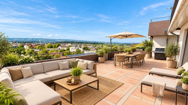 4.5 Zimmer Wohnung mit phantastischer Terrasse und Weitsicht