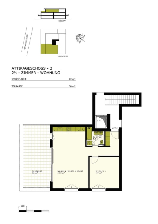 Vermietung komfortable 2.5 Zi. Attika-Wohnungen 3