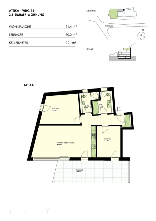 An priviligierter Lage - moderne 3.5 Zimmer Attika Wohnung mit grosser Terasse 3
