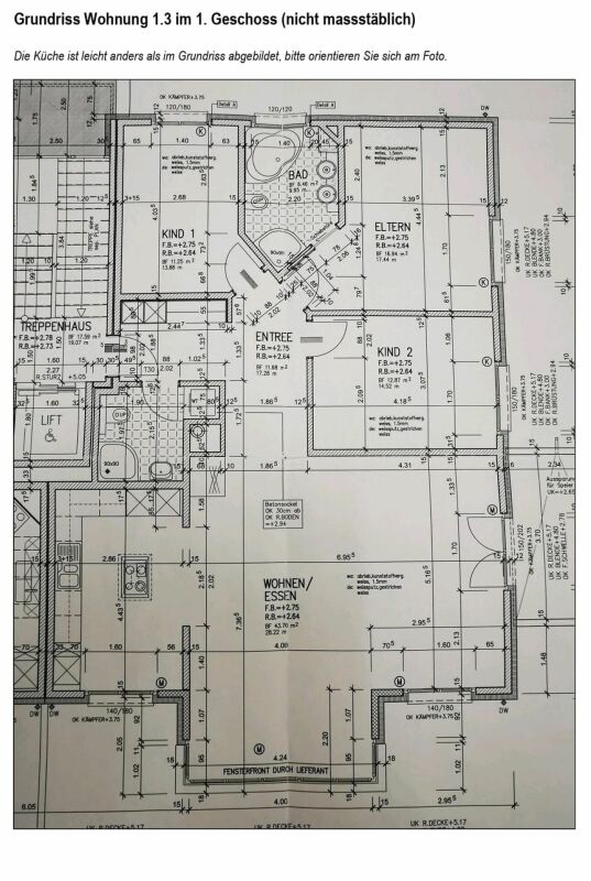 4 1/2 Zimmer- Wohnung im ersten Geschoss