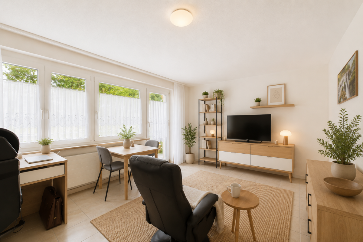 Helle 2.5 Zimmerwohnung in Leukerbad mit Balkon und Alpenpanorama