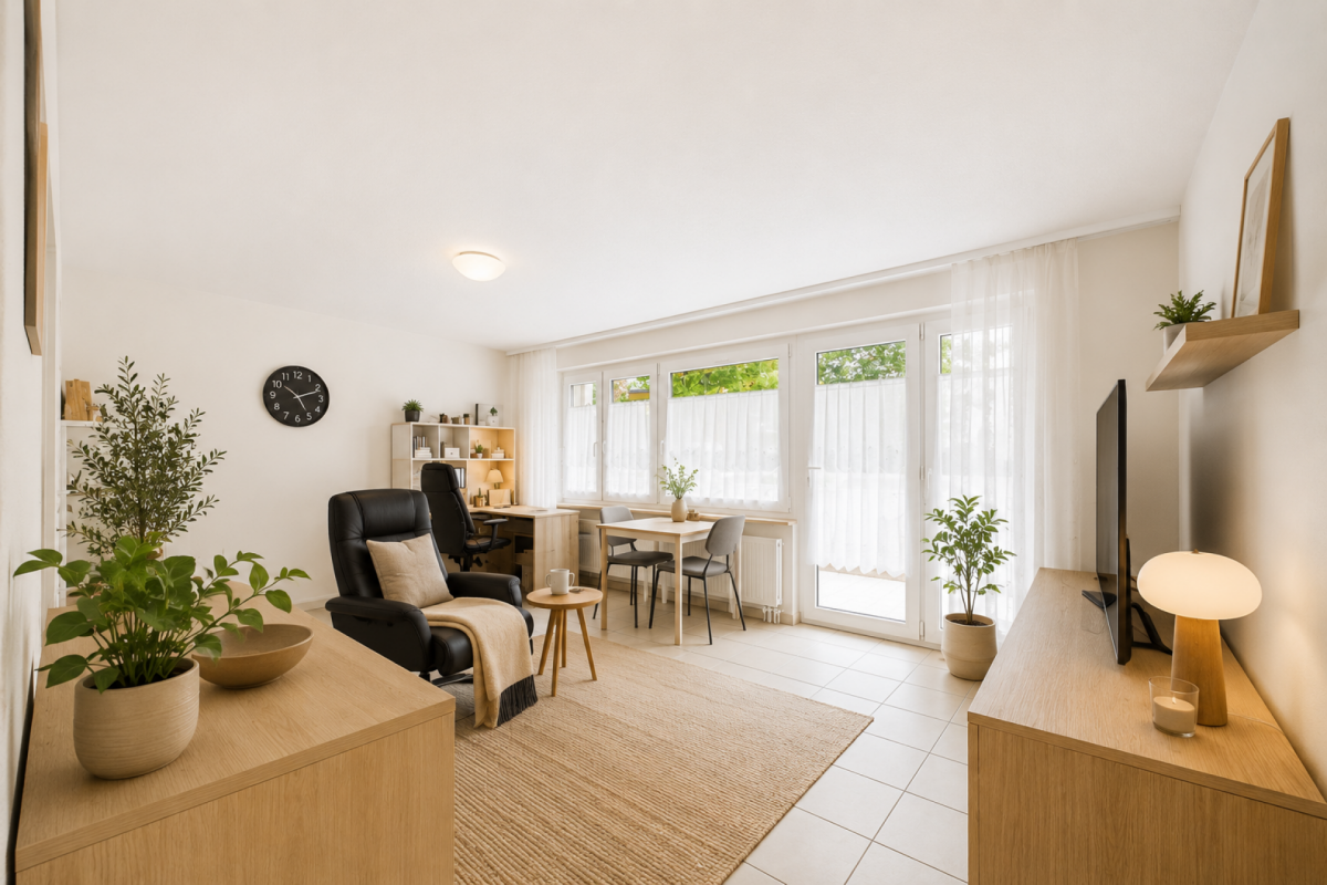 Helle 2.5 Zimmerwohnung in Leukerbad mit Balkon und Alpenpanorama