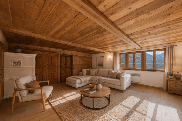 Charmante 3.5 Zimmer Wohnung im Chalet Stil in Törbel - sonnige Hanglage mit Bergsicht 2