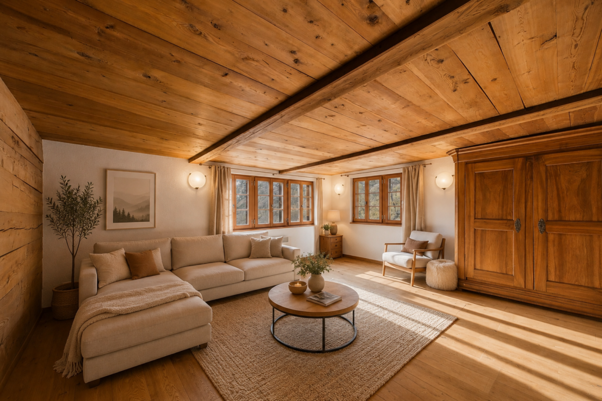 Charmante 3.5 Zimmer Wohnung im Chalet Stil in Törbel - sonnige Hanglage mit Bergsicht