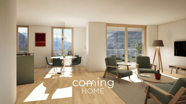 Neubauwohnung in Ried-Brig - 4.5 Zimmer im Erdgeschoss mit Balkon und Bergpanorama 2