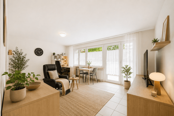 Lichtdurchflutete 1.5 Zimmer Wohnung mit Balkon und Walliser Alpenpanorama in Leukerbad 1