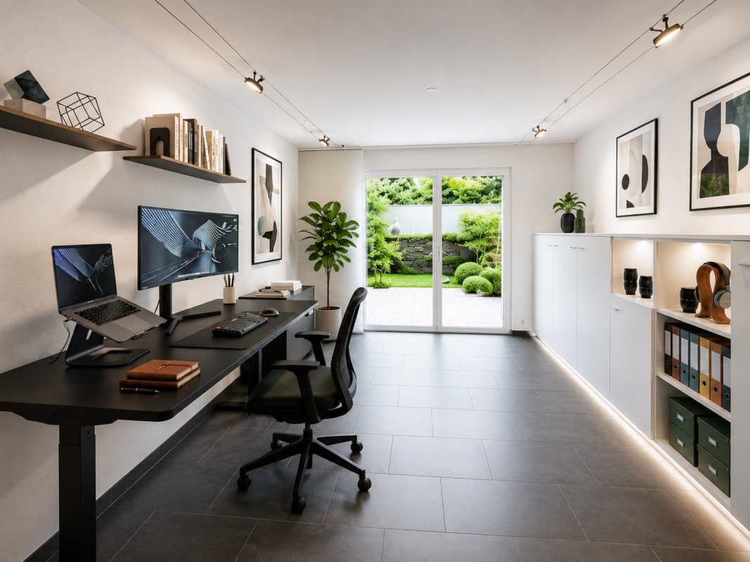 Architektonisches Reihenhaus mit Weite, Licht und Privatsphäre in Gockhausen