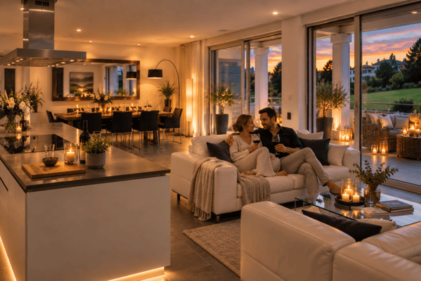 Exklusive 3.5-Zimmer-Wohnung mit beeindruckender Raumhöhe und grosser Terrasse in Rümlang 1