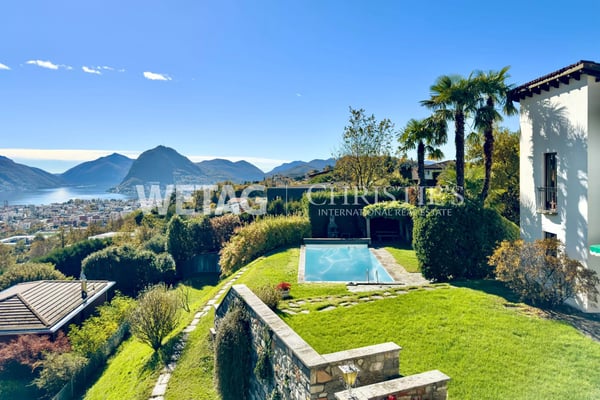Repräsentative Villa in Lugano-Comano zu verkaufen, mit Aussenpool & herrlichem Blick auf den Luganersee 3
