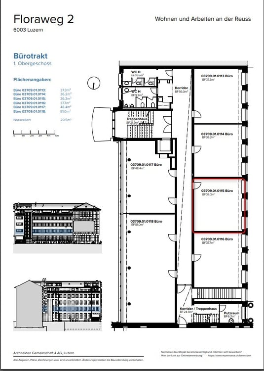 Nähe Bahnhof Luzern - Einzelbüro bezugsbereit 7