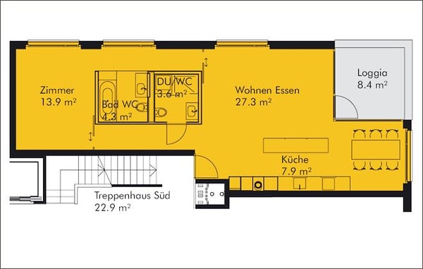 Moderne 1.5 Zimmer-Attikawohnung 7