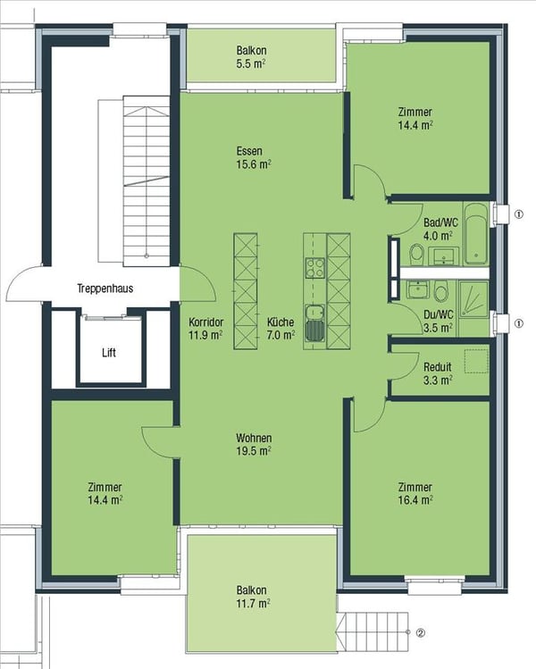 Moderne Wohnung im Glattpark 8