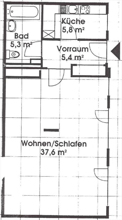 Grosszügige 1.5 Zimmer-Wohnung mit Gartensitzplatz 7