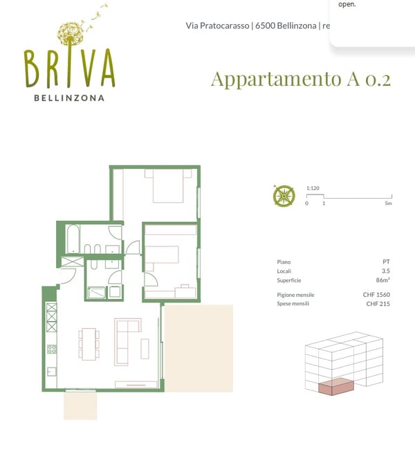 3.5 locali con giardino privato in zona tranquilla 7