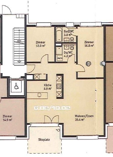 Mieten ohne Kaution - 3.5-Zimmerwohnung mit Sitzplatz 8